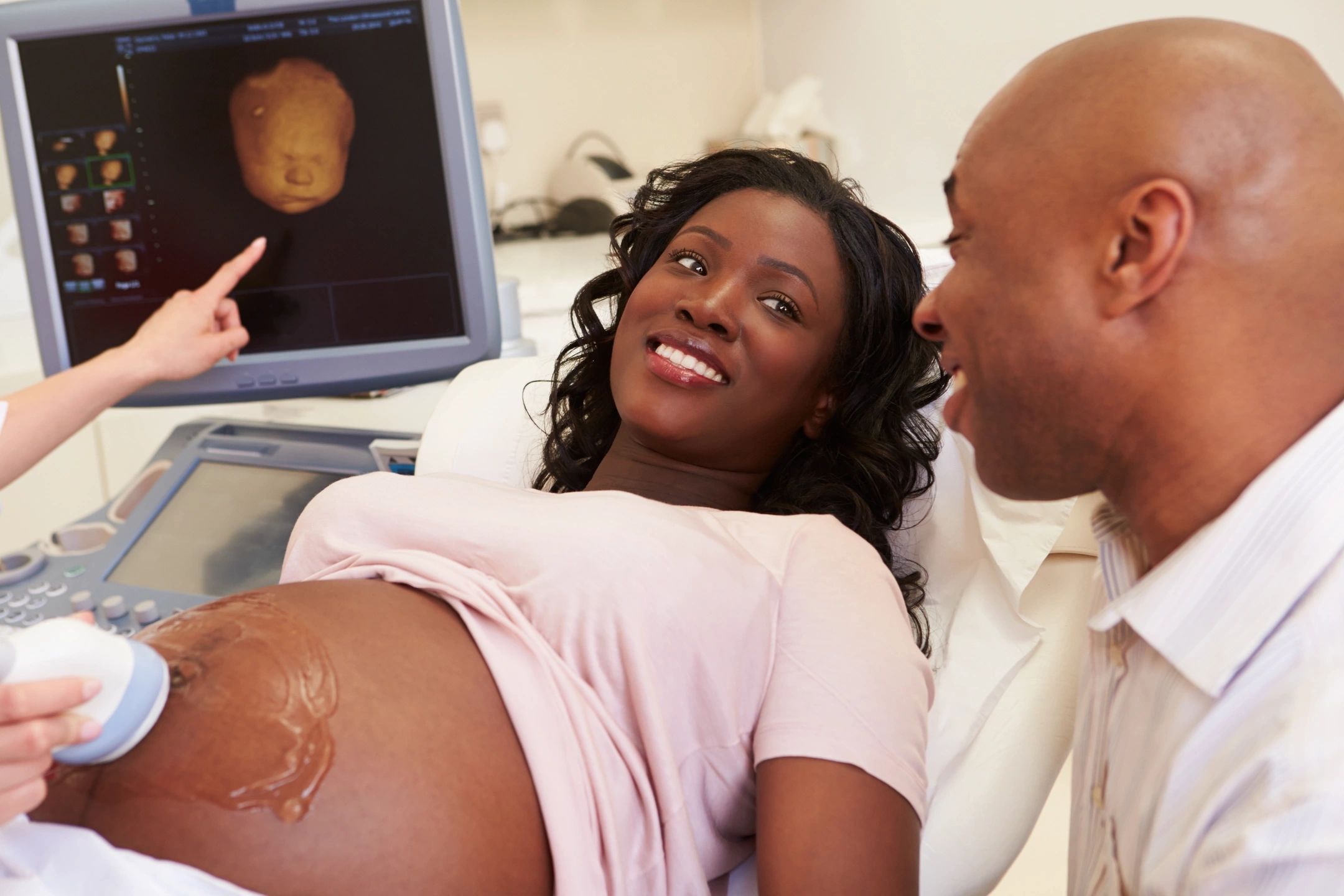 Pregnant woman getting an ultrasound