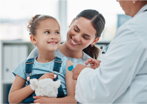 Child gets measles vaccine